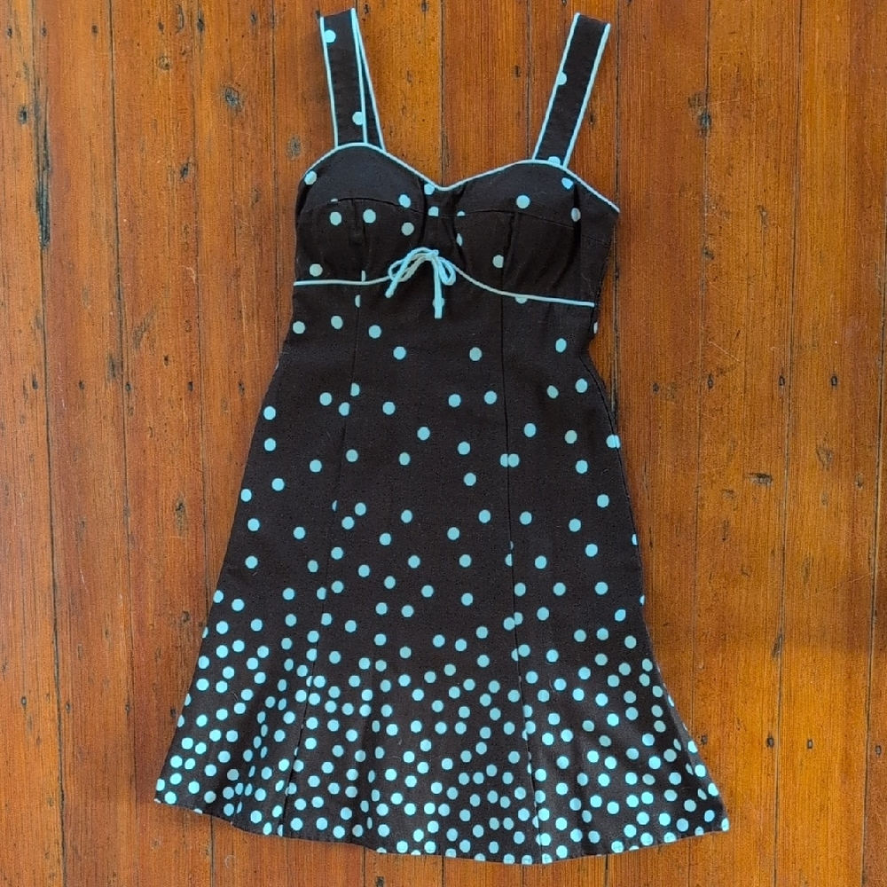 Brown And White Polka Dot A-line Dress